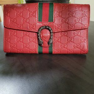 Gucci Arm Bag Red Great Exterior Condition Missing Zipper